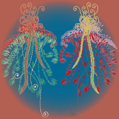 Yeni tasarım çalışmaları için el yapımı doodle ile soyut desen.