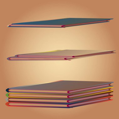 Renkli Notebook yığınları. Vektör çizim