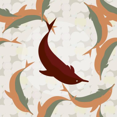 Yunuslar su altında çizim arka planı için bir sürü ile sorunsuz doku