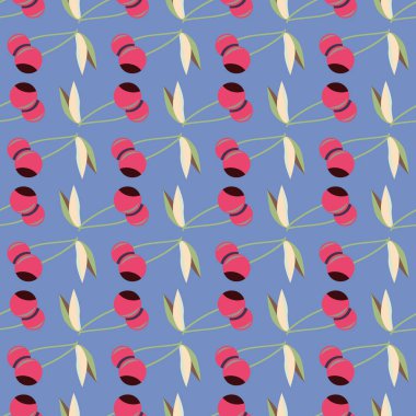 kiraz seamless modeli. Tekstil Ambalaj ve duvar kağıtları için iyi.