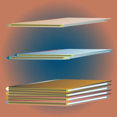 Renkli Notebook yığınları. Vektör çizim