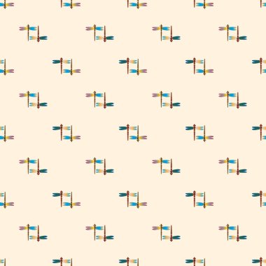 Dekoratif renkli seamless modeli ile şirin yusufçuk