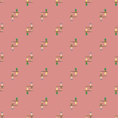 Dekoratif renkli seamless modeli ile şirin yusufçuk