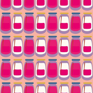 Kavanoz ile rustik ev konserve yeni dikişsiz desen arka planı için.