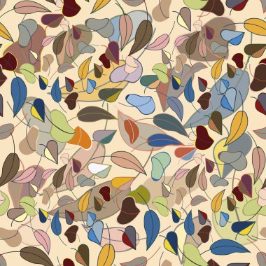 sonbahar yaprakları seamless modeli, vektör çizim 