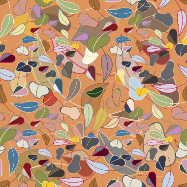 sonbahar yaprakları seamless modeli, vektör çizim 