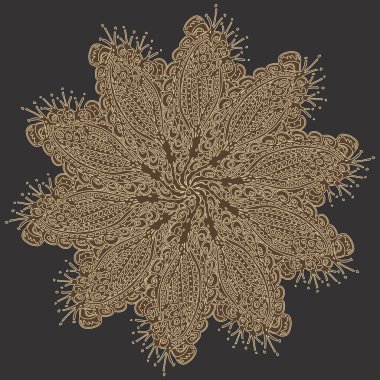 Basit renkli soyut mandala. Parlak dairesel süsleme basit şekiller oluşur. 