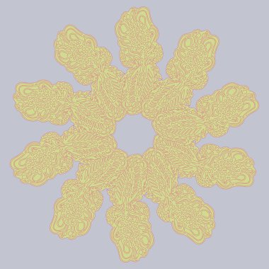 Basit renkli soyut mandala. Parlak dairesel süsleme basit şekiller oluşur. 