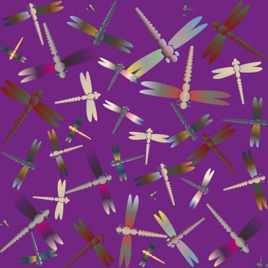 Dekoratif renkli seamless modeli ile şirin yusufçuk