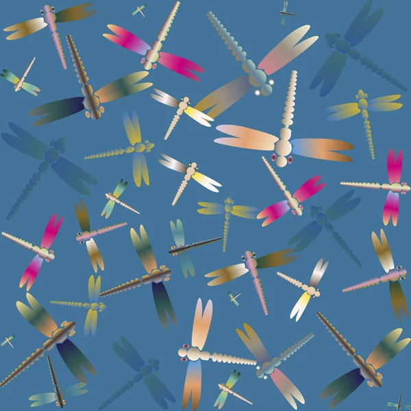 Dekoratif renkli seamless modeli ile şirin yusufçuk