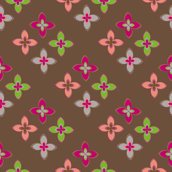 Çiçekler, vektör çizim ile çok renkli geometrik seamless modeli 