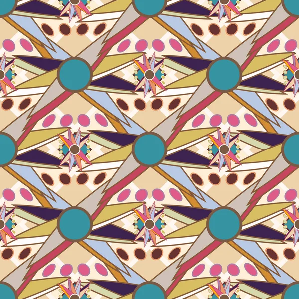 Çiçekler, vektör çizim ile çok renkli geometrik seamless modeli 