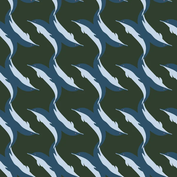 Texture Sans Couture Avec Troupeau Dauphins Sous Eau Illustration Pour — Image vectorielle