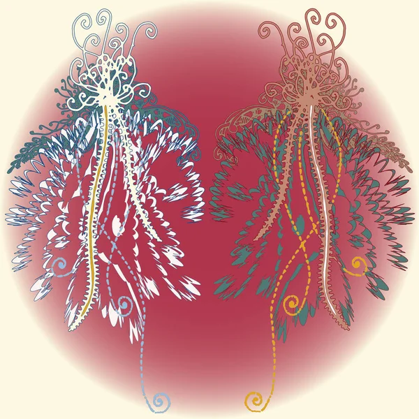 Yeni tasarım çalışmaları için el yapımı doodle ile soyut desen.