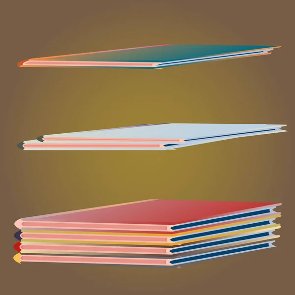 Des Piles Carnets Colorés Illustration Vectorielle — Image vectorielle