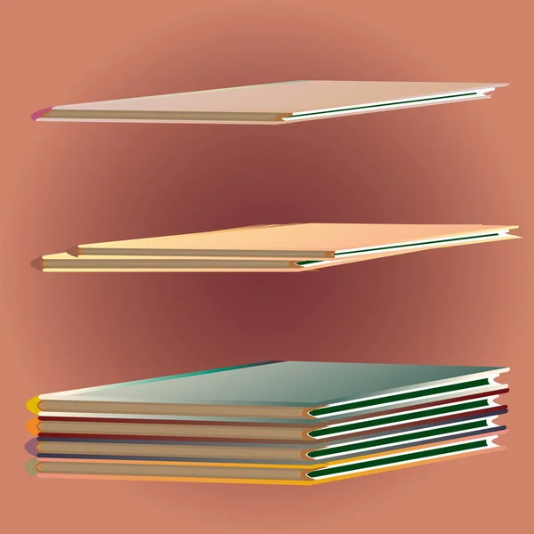 Des Piles Carnets Colorés Illustration Vectorielle — Image vectorielle