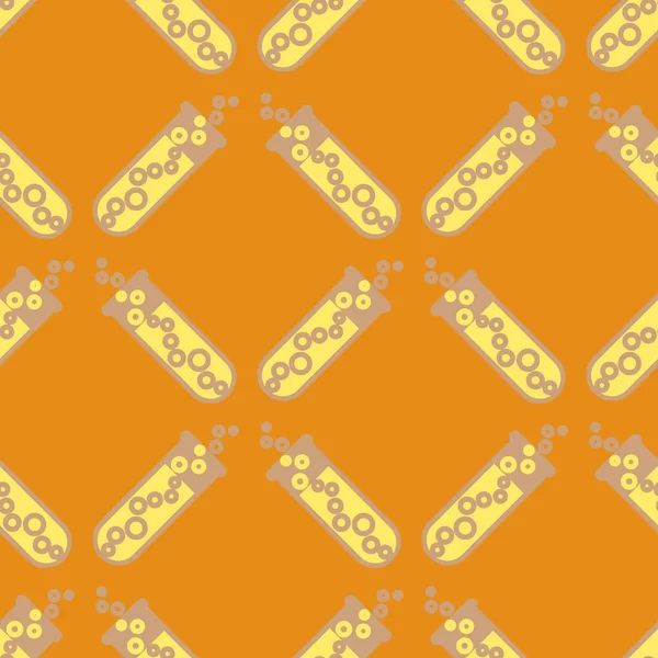 Kimya test tüpleri parlak arka plan üzerinde. Seamless modeli.