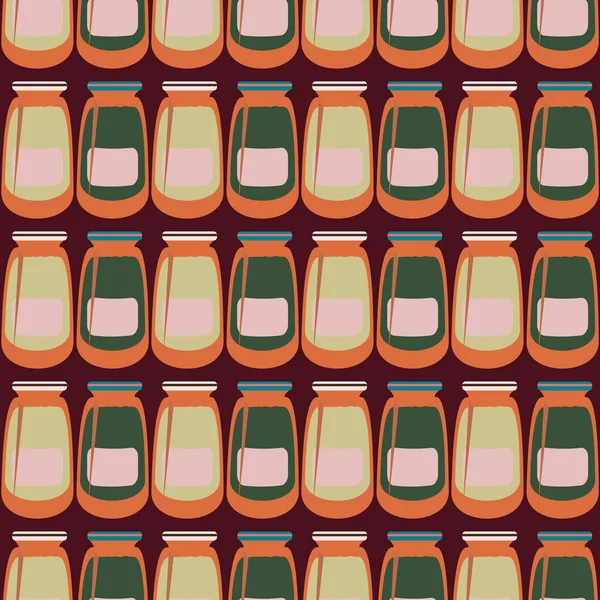 Kavanoz ile rustik ev konserve yeni dikişsiz desen arka planı için.