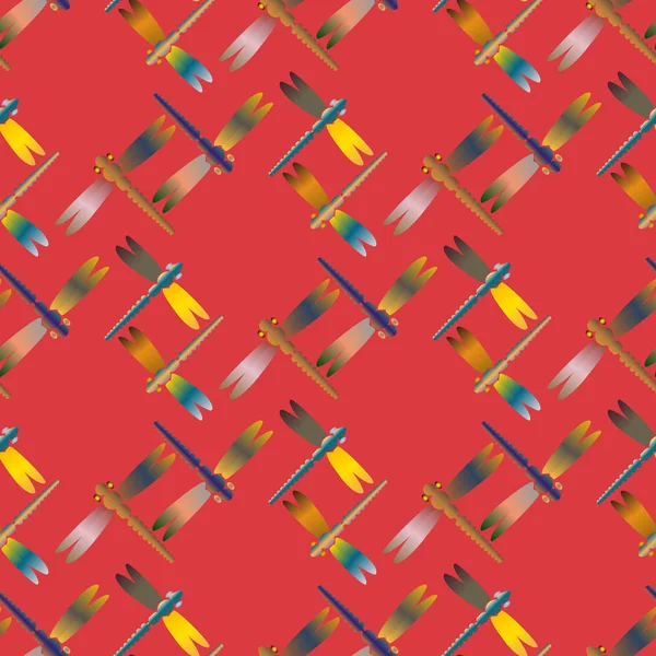 Dekoratif renkli seamless modeli ile şirin yusufçuk