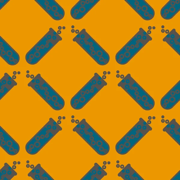 Kimya test tüpleri parlak arka plan üzerinde. Seamless modeli.