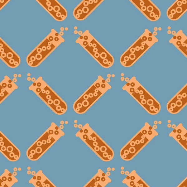 Kimya test tüpleri parlak arka plan üzerinde. Seamless modeli.