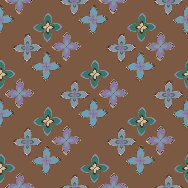 Çiçekler, vektör çizim ile çok renkli geometrik seamless modeli 