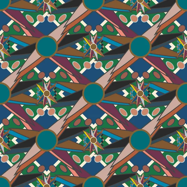 Çiçekler, vektör çizim ile çok renkli geometrik seamless modeli 