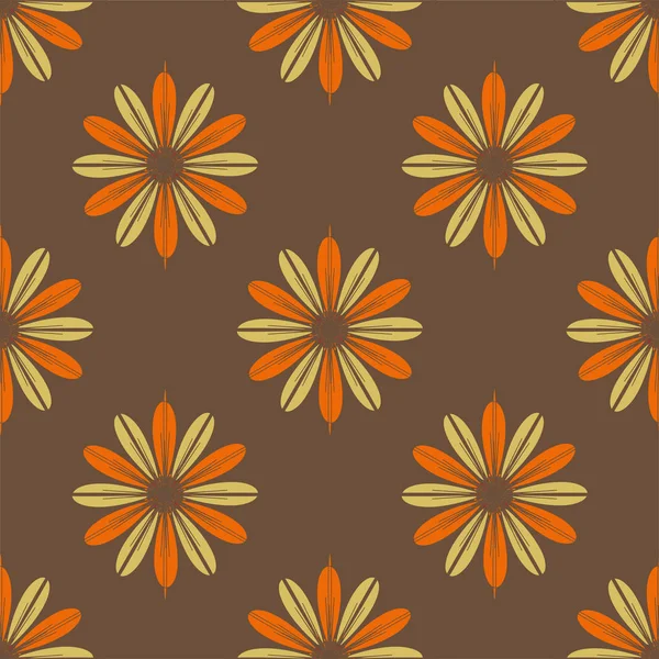 Çiçekler, vektör çizim ile çok renkli geometrik seamless modeli 