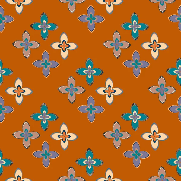 Çiçekler, vektör çizim ile çok renkli geometrik seamless modeli 