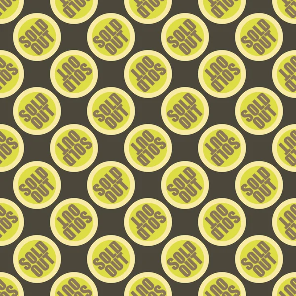 Satılan dışarı Dikişsiz desen metinle. Pop sanat tasarım ve renk doku ile yuvarlak başlık içinde alt yazı. Bir arka plan üzerinde etiket.