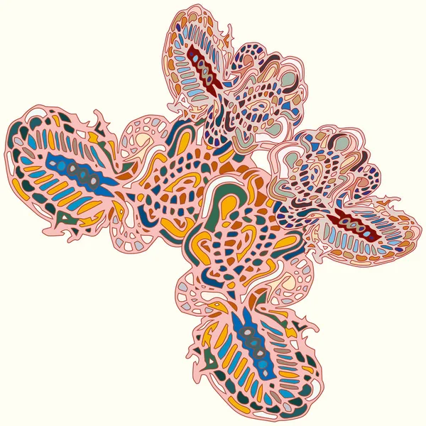 Mariposa Garabato Nuevo Diseño Zentangle Arte Inspirado — Vector de stock