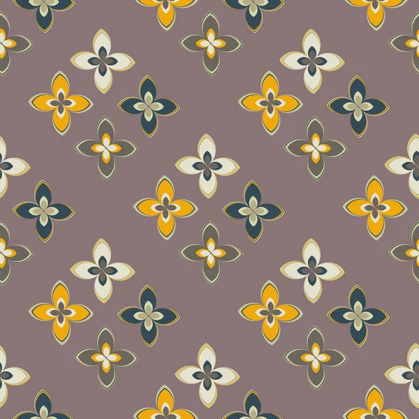 Çiçekler, vektör çizim ile çok renkli geometrik seamless modeli 