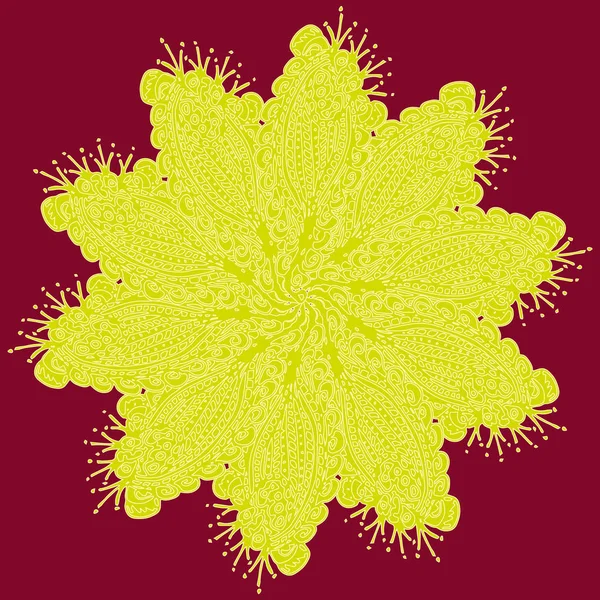 Basit renkli soyut mandala. Parlak dairesel süsleme basit şekiller oluşur. 