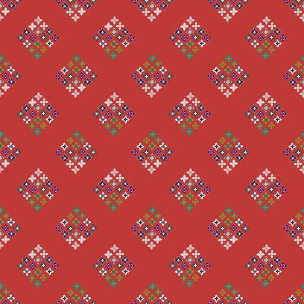 Çiçekler, vektör çizim ile çok renkli geometrik seamless modeli 