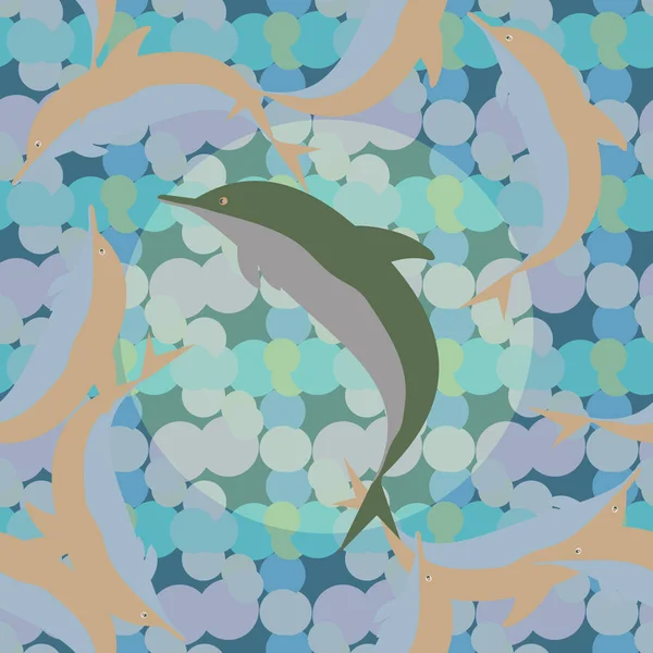 Yunuslar su altında çizim arka planı için bir sürü ile sorunsuz doku