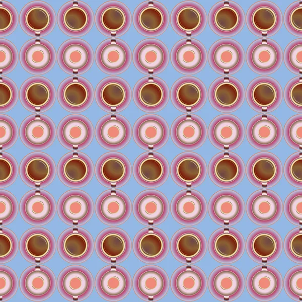 Tassen Kaffee Oder Tee Mit Punkten Auf Dem Hintergrund Nahtlose — Stockvektor