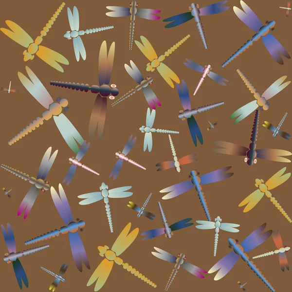 Dekoratif renkli seamless modeli ile şirin yusufçuk