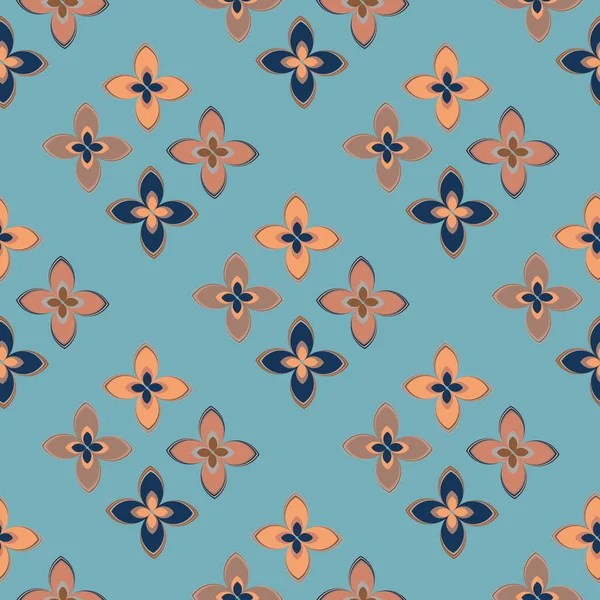 Çiçekler, vektör çizim ile çok renkli geometrik seamless modeli 