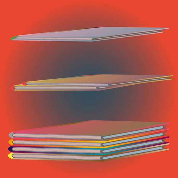 Des Piles Carnets Colorés Illustration Vectorielle — Image vectorielle