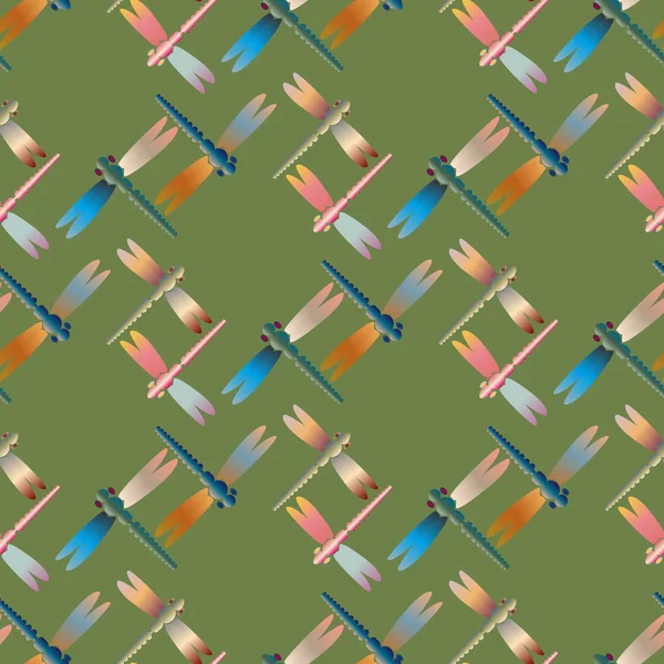 Dekoratif renkli seamless modeli ile şirin yusufçuk