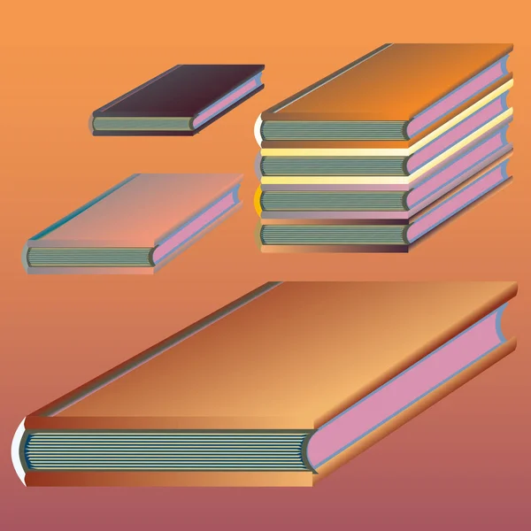 Stack Libri Colorati Illustrazione Vettoriale — Vettoriale Stock