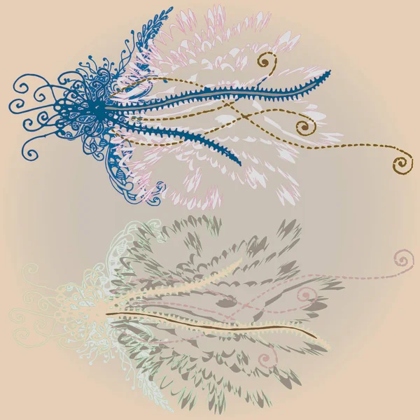 Yeni tasarım çalışmaları için el yapımı doodle ile soyut desen.