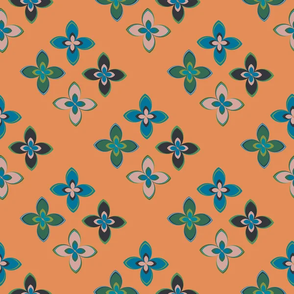 Çiçekler, vektör çizim ile çok renkli geometrik seamless modeli 