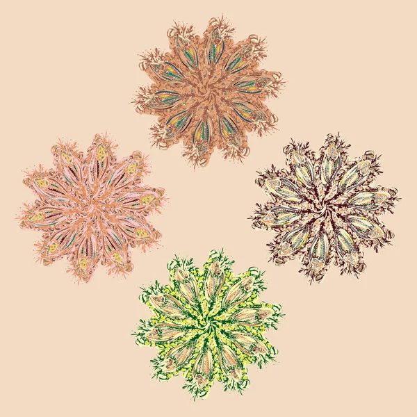 Stil zentangle yeni simetrik mandala doodle ile sanat esin kaynağı oldu. Duvar kağıdı, desen dolgularını, web sayfaları, yüzey dokuları için dekoratif nesne-ebilmek var olmak kullanılmış.