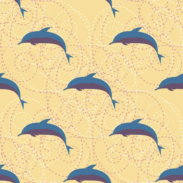 Yunuslar su altında çizim arka planı için bir sürü ile sorunsuz doku