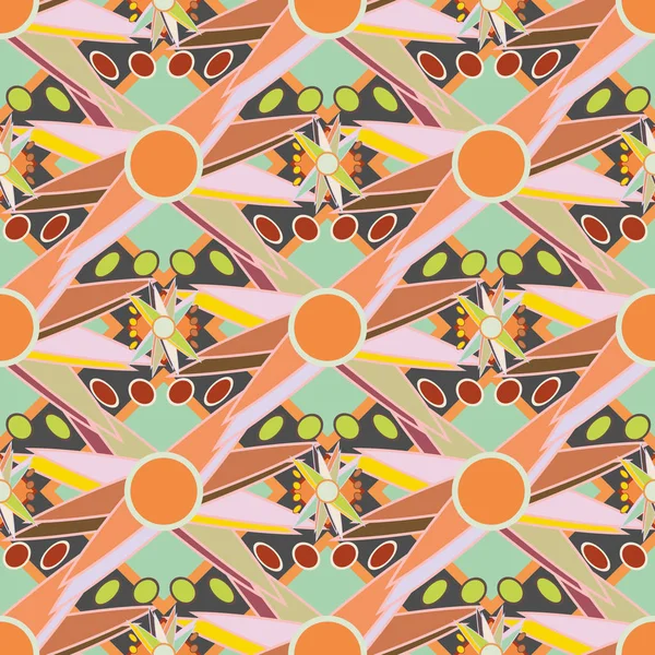 Çiçekler, vektör çizim ile çok renkli geometrik seamless modeli 