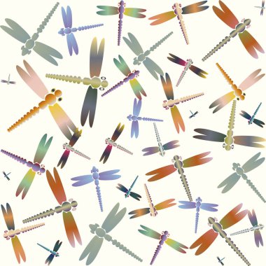 Dekoratif renkli seamless modeli ile şirin yusufçuk