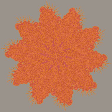 Basit renkli soyut mandala. Parlak dairesel süsleme basit şekiller oluşur. 