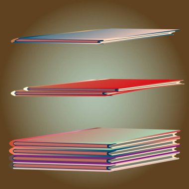 Renkli Notebook yığınları. Vektör çizim