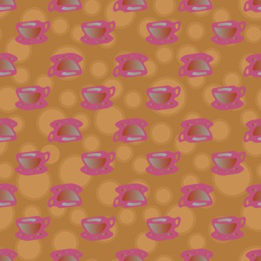 Bardak kahve veya çay arka plan seamless modeli üzerinde noktalı.